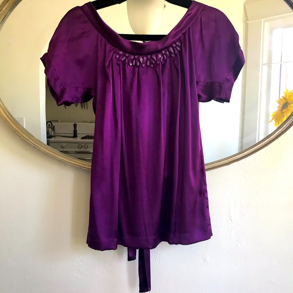 Rebecca Taylor silk top with elegant details size4
